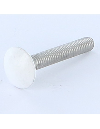 TRCC JAPY tête ronde collet carré M6X50 Filetage total Aluminium Acier zingué Laqué blanc RAL9016 blanc