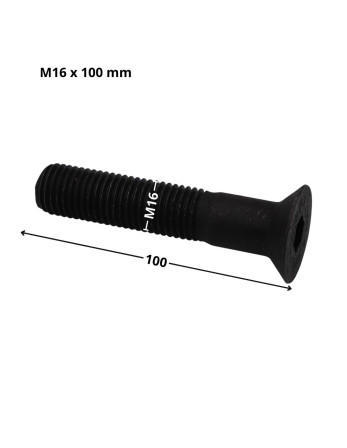 Vis métaux FHC tête fraisée empreinte hexagonale creuse Clé de 10 HC10 M16X100 Filetage partiel Classe 10.9 Acier
