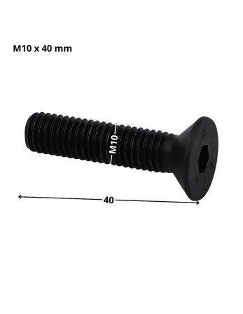 Vis métaux FHC tête fraisée empreinte hexagonale creuse Clé de 6 HC6 M10X40 Filetage total Classe 10.9 Acier brut
