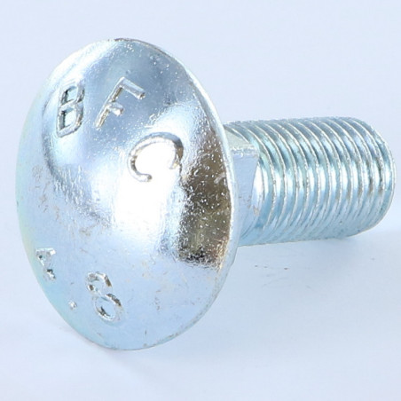1 x TRCC JAPY tête ronde collet carré M16X45 Filetage total Acier zingué
