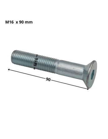 Vis métaux FHC tête fraisée empreinte hexagonale creuse Clé de 10 HC10 M16X90 Filetage partiel Classe 10.9 Acier