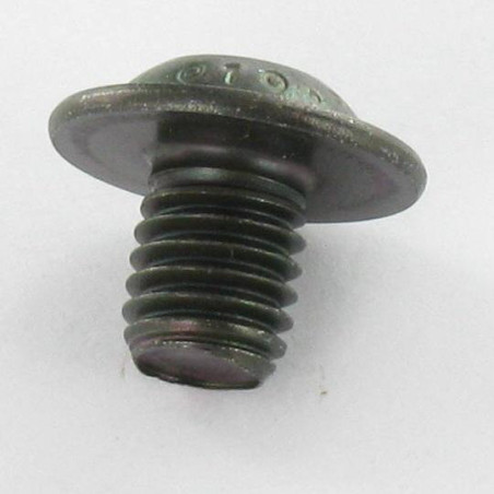 1 x Vis métaux BHC (Tête Bombée Hexagonal creux) Embase collerette M6X20 Clé de 4 HC4 Classe 10.9 Acier zingué noir