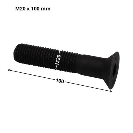 1 x Vis métaux FHC tête fraisée empreinte hexagonale creuse Clé de 12 HC12 M20X100 Filetage partiel Classe 10.9 Acier