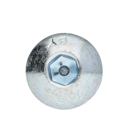 1 x Vis métaux BHC (Tête Bombée Hexagonal creux) M10X50 Filetée sur 13 Classe 10.9 Clé de 6 HC6 Acier zingué