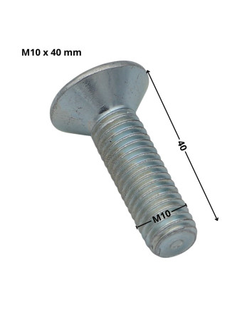 Vis métaux FHC tête fraisée empreinte hexagonale creuse Clé de 6 HC6 M10X40 Filetage total Classe 10.9 Acier
