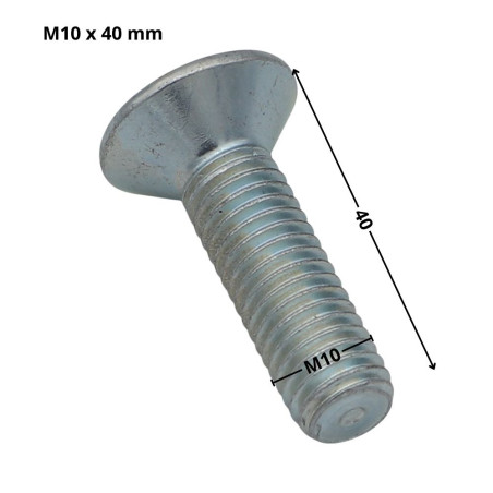 1 x Vis métaux FHC tête fraisée empreinte hexagonale creuse Clé de 6 HC6 M10X40 Filetage total Classe 10.9 Acier