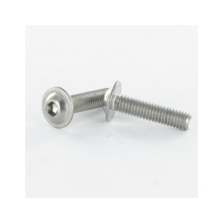 1 x Vis métaux BHC (Tête Bombée Hexagonal creux) Embase collerette M3X8 Classe 10.9 Acier zingué