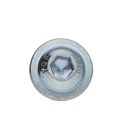 1 x Vis métaux Tête ronde large Hexagonal creux Embase collerette Clé de 4 HC4 M6X16 Classe 10.9 ZG+FRF