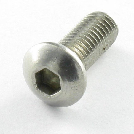 1 x Vis métaux BHC (Tête Bombée Hexagonal creux) M6X45 Filetage total Classe 10.9 Clé de 4 HC4 Acier zingué