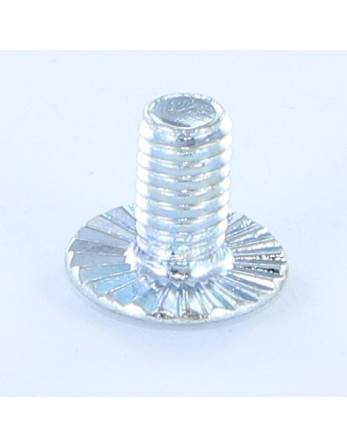 Vis métaux Tête bombée Fendue Embase collerette crantée M6X10 Classe 8.8 Acier zingué