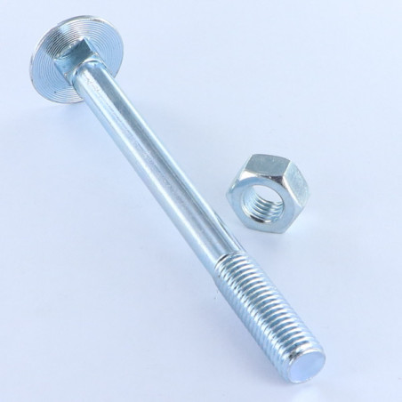 1 x Boulon (vendu avec Ecrou) TRCC JAPY tête ronde collet carré M12X280 Filetage partiel Acier zingué