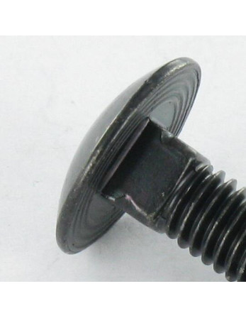 TRCC JAPY tête ronde collet carré M8X110 Filetage total Acier zingué noir