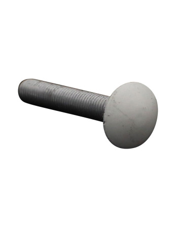 TRCC JAPY tête ronde collet carré M7X45 Pas de 100 Aluminium Filetage total RAL9010 blanc pur 30%B