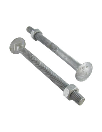 Boulon (vendu avec Ecrou) TRCC JAPY tête ronde collet carré M12X340 Filetée sur 100 Classe 6.8 Forte tenue à la