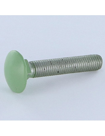TRCC JAPY tête ronde collet carré M7X40 Pas de 100 Filetage total Aluminium RAL6021 vert pale 30%B