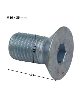 Vis métaux FHC tête fraisée empreinte hexagonale creuse Clé de 10 HC10 M16X35 Filetage total Classe 10.9 Acier