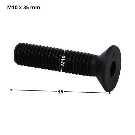 1 x Vis métaux FHC tête fraisée empreinte hexagonale creuse Clé de 6 HC6 M10X35 Filetage total Classe 10.9 Acier brut