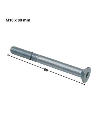 Vis métaux FHC tête fraisée empreinte hexagonale creuse Clé de 6 HC6 M10X80 Filetage partiel Classe 10.9 Acier