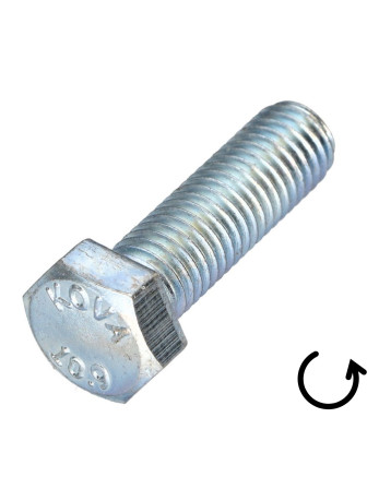 Vis métaux Tête hexagonale TH Pas Gauche M12X60 Classe 10.9 acier geomet