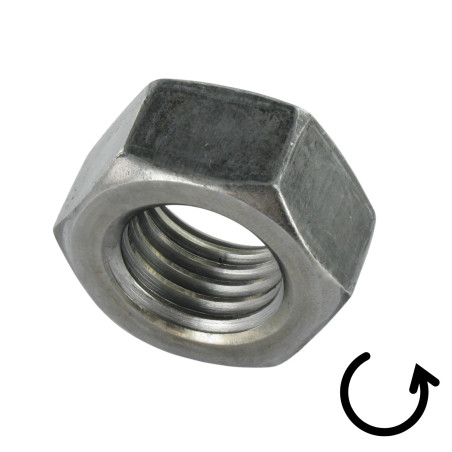 1 x Ecrou Hexagonal HU M4 Pas Gauche Classe 8 Acier brut