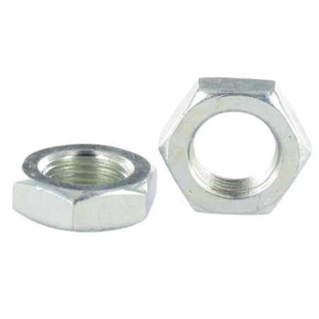 1 x Ecrou hexagonal bas hm/contre Ecrou M12 Pas Gauche Acier zingué