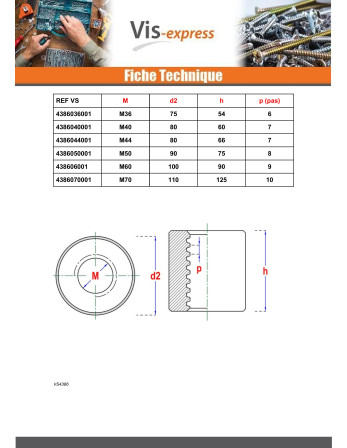 Ecrou Rond Tête ronde TR 28X5 Trapézoidale Acier brut