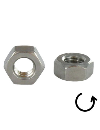 Ecrou HEXAGONAL Pas Gauche M6 Inox A4