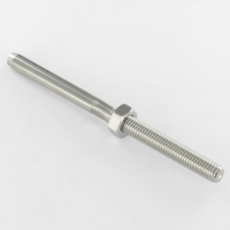 1 x Embout à sertir fileté Pas Droite Inox A4 Câble 6 Longueur total 162