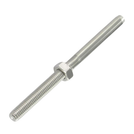 1 x Embout à sertir fileté Pas Gauche Inox A4 Câble 5 Longueur total 130