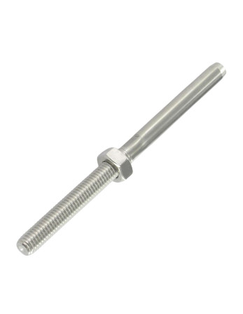 Embout à sertir fileté Pas Gauche Inox A4 Câble 4 Longueur total 110