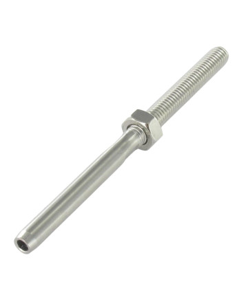 Embout à sertir fileté Pas Gauche Inox A4 Câble 5 Longueur total 130