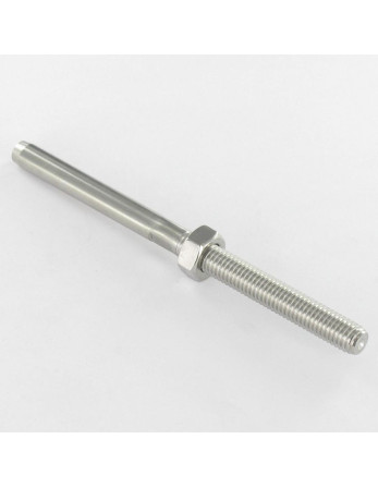 Embout à sertir fileté Pas Droite Inox A4 Câble 4 M8 Longueur total 117