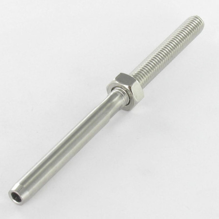 1 x Embout à sertir fileté Pas Droite Inox A4 Câble 3 Longueur total 100
