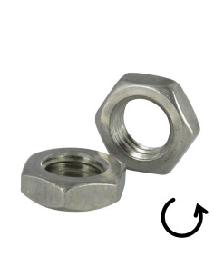 Ecrou hexagonal bas hm/contre Ecrou Pas Gauche M6 Inox A4 2