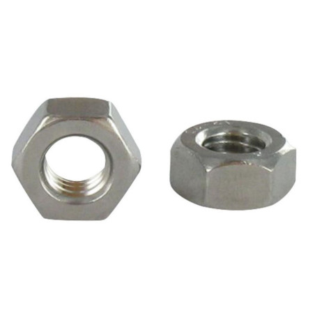 1 x Ecrou hexagonal bas hm/contre Ecrou Pas Gauche M8 Inox A4