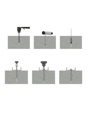 Vis béton Tête hexagonale TH Embase collerette T21 14X130 Acier zingué