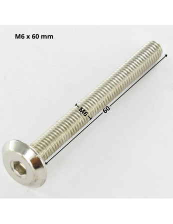 Vis métaux tête plate Clé de 4 HC4 M6X60 Acier nickelé