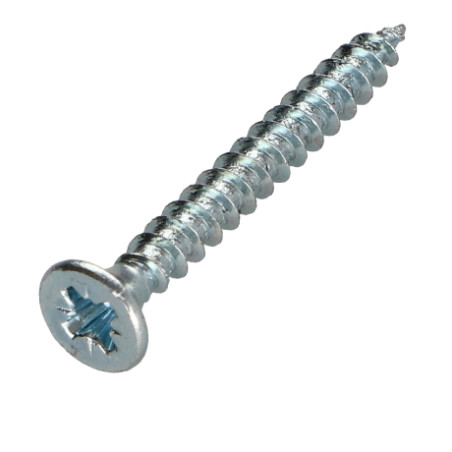 1 x VBA Vis bois agglo Tête fraisée Pozi N°2 4X30 Filetage total Acier zingué