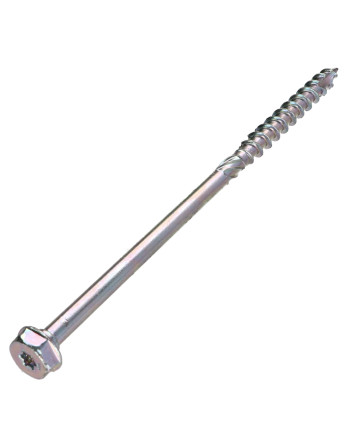 Vis charpente TEKOR Tête hexagonale TH Pointe antifendage type 17 12X220 Filetée sur 80 TORX T50 zingué cr3 96 hbs
