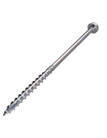 Vis charpente TEKOR Tête hexagonale TH Pointe antifendage type 17 12X220 Filetée sur 80 TORX T50 zingué cr3 96 hbs