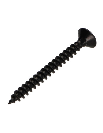 VBA Vis bois agglo Tête fraisée Pozi N°2 4.5X50 Filetage total Acier zingué noir