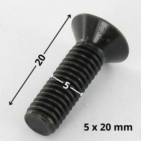 1 x Vis métaux Tête fraisée Pozi N°2 M5X20 Acier zingué noir