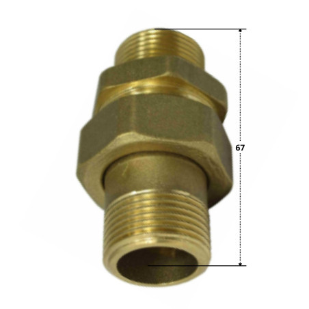 1 x Raccord union droit 20x27 (3/4") Mâle / Mâle Laiton Figure 344