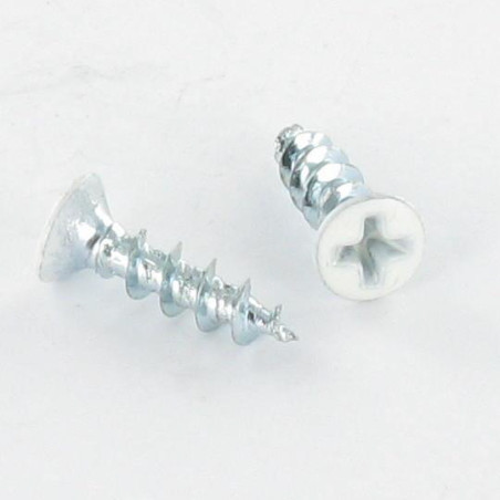 1 x Vis pvc Tête fraisée bombée TFB Phillips 4.3X20 Autoperceuse Acier zingué RAL9016 blanc signalisation