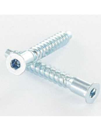 Vis d'assemblage confirmat Tête fraisée Hexagonal creux 7X45 Filet tôle Cranté Acier zingué