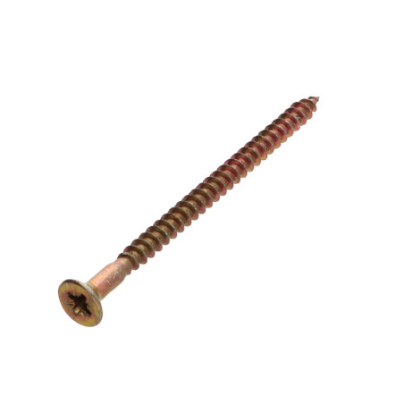 1 x VBA Vis bois agglo Tête fraisée Pozi N°2 4.5X70 Percée Bichromaté