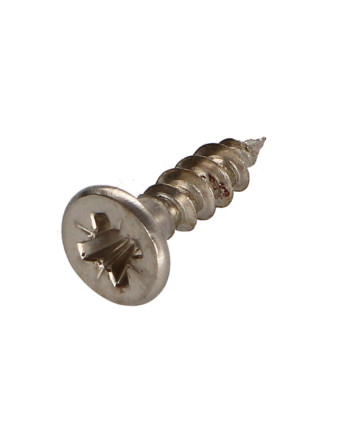 VBA Vis bois agglo Tête fraisée Pozi N°2 4X16 Filetage total Acier chrome