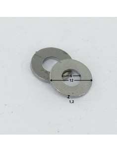 Rondelle Plate M6X12X1.2 Z Acier brut 2