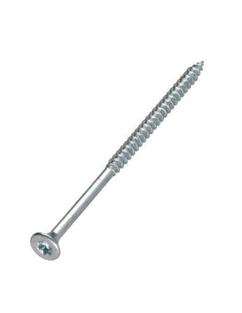 Vis bois TEKOR Tête fraisée Cranté 6X80 Filetée sur 48 TORX T30 Acier zingué Pointe antifendage type 17