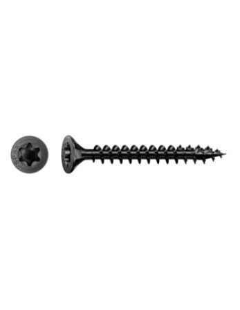 Spax Vis bois Tête fraisée TORX T10 3X16 Filetée sur 13 Acier zingué noir microvis